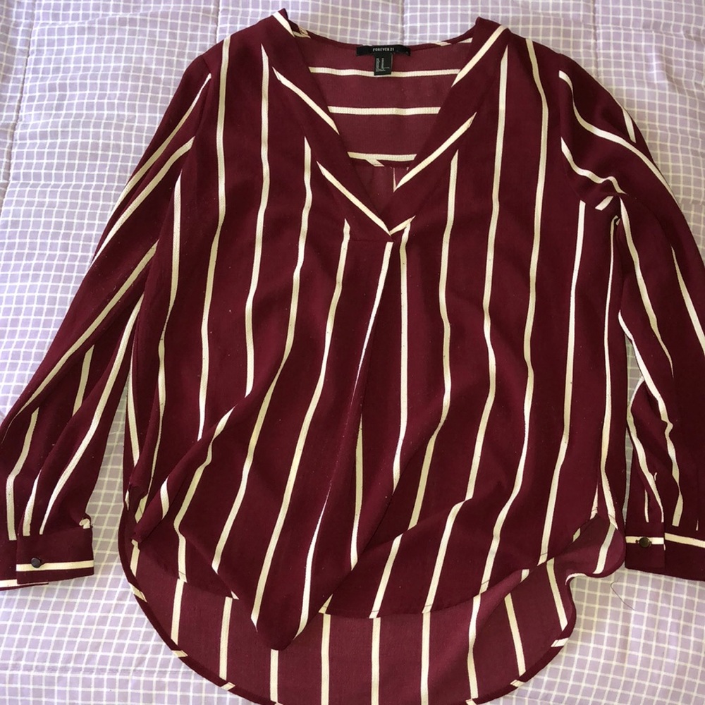 Maroon V Neck Blouse